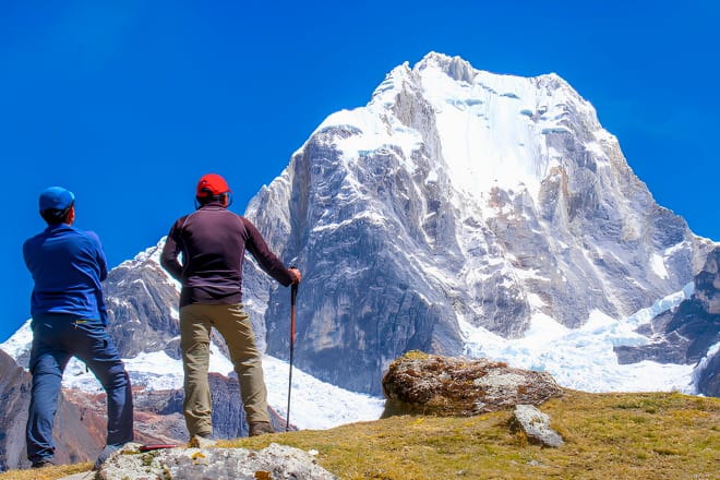Nevado Yerupajá Peru, 6,617 m, seen from the Huayhuash Circuit trail